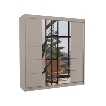 Dulap cu uși glisante DALMATIA – cu oglindă – 200x58x215 cm – Cașmir