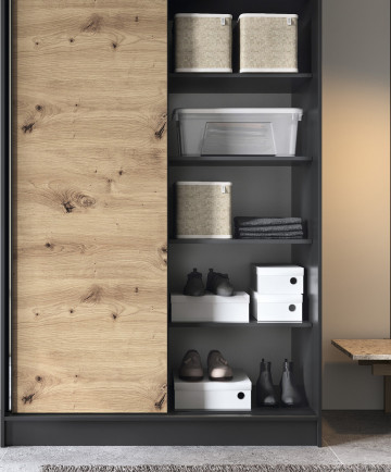 Dulap cu uși glisante Esville II, 120x60x220 cm – Lemn – fotografie alternativă de produs