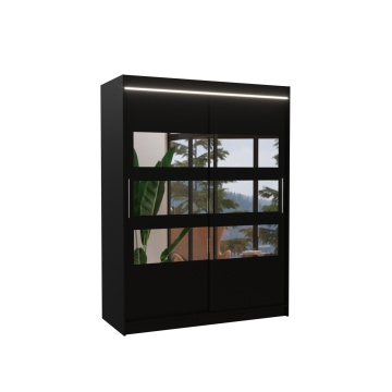 Dulap cu usi glisante, oglinda si iluminare LED, 150x58x200 cm, FLORENTO 150, ADRK Furniture