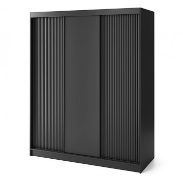 Dulap cu uși glisante Prescco III, 180x60x220 cm – Negru – cadru vizual suplimentar al produsului