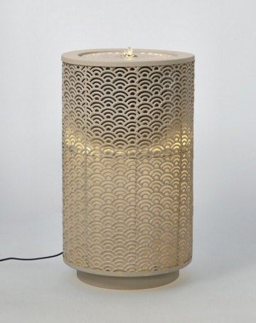 Fantana cilindrica cu LED, din metal, maro, 30x51.5 cm, Akira, Yes - Img 3