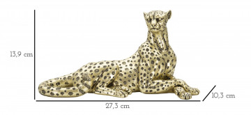 Figurina decorativa aurie din polirasina, 27,3x10,3x13,9 cm, Leopard Mauro Ferretti - Img 5