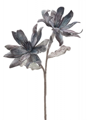 Floare artificiala albastra / mov din plastic si metal, ø 28 x h88 cm, Glsang C Mauro Ferreti - Img 2