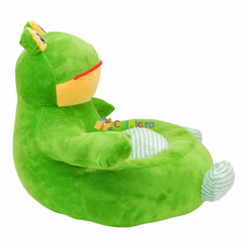 Fotoliu din plus pentru bebelusi cu spatar, broasca, 50 cm, verde, FPS-147 - Img 4
