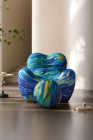 Fotoliu Mama Bear Moises din Memory Foam Premium Ottoman in forma de Bila – fotografie alternativă de produs
