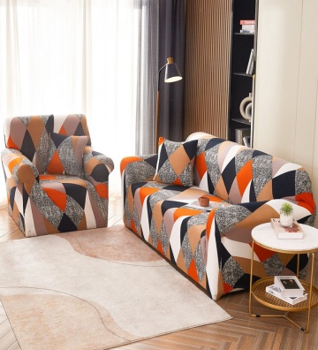 Husa Elastica pentru Canapea 2 Locuri, Forme Colorate, HEJ2-15 – fotografie suplimentară de catalog