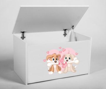Ladă pentru jucării DARIA – 73x40x42 cm – Alb / DOG - Img 3