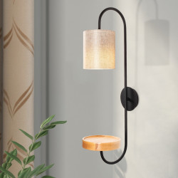 Lampa de perete opviq servis, 28x73 cm, E27, 100 W, negru / crem - Img 6