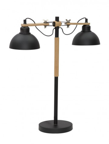 Lampa neagra din metal si lemn, 52 x 18 x 60 cm, soclu E27, Max 40W, Stadium Mauro Ferreti - Img 3