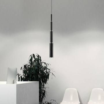 Lampa suspendata LED Spy Glass 3, Max 9W, negru, lumina calda, Kelektron - Img 3