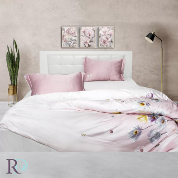 Lenjerie de pat, 100% tencel, alb / roz, Roxyma Dream Jacqueline - Img 2
