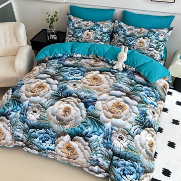 set lenjerie finet imprimeu 5d flori mari