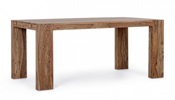 Masa dining extensibila pentru 10 persoane maro din lemn de Sheersham, 175-265 cm, Sunderland Bizzotto - Img 2