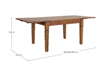 Masa dining extensibila pentru 12 persoane antichizata din lemn de Acacia, 200-290 cm, Chateaux Bizzotto - Img 3