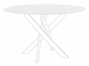 Masa dining pentru 6 persoane din sticla temperata si metal, ∅ 120 cm, George Bizzotto - Img 2