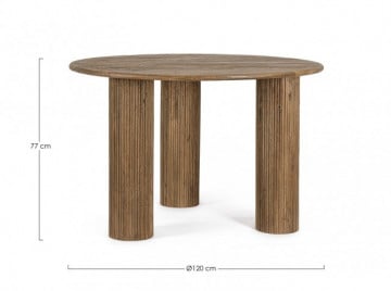 Masa dining pentru 6 persoane maro din lemn de Mango, ∅ 120 cm, Dacca Bizzotto - Img 2