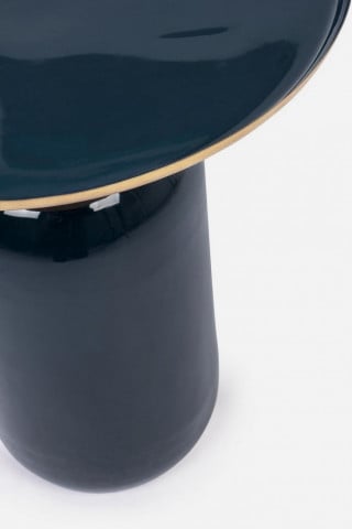 Masuta de cafea albastru inchis din metal, ∅ 40,5 cm, Nalima Bizzotto - Img 3