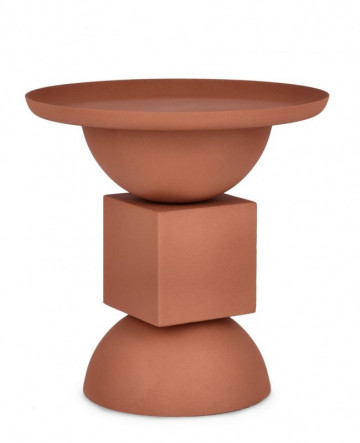 Masuta de cafea caramizie din metal, ∅ 40,5 cm, Alka Bizzotto