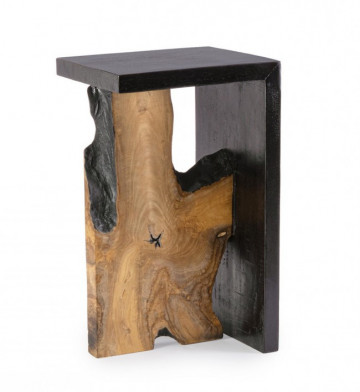 Masuta de cafea neagra din Lemn de Teak, 35x30x60 cm, Sherwood Bizzotto - Img 2