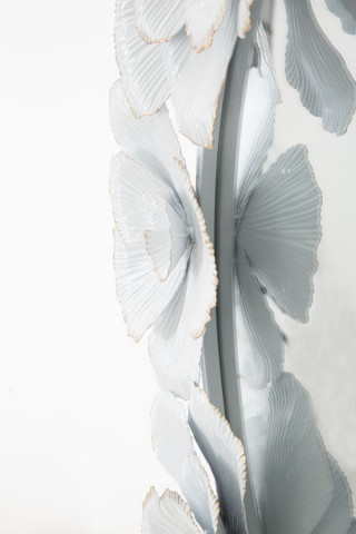 Oglinda decorativa alba cu rama din metal, ∅ 85,5 cm, Glam Flowers Mauro Ferretti - Img 4
