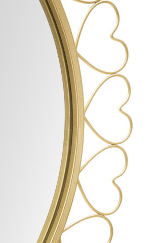 Oglinda decorativa aurie cu rama din metal, ∅ 80 cm, Hearts Mauro Ferretti - Img 2