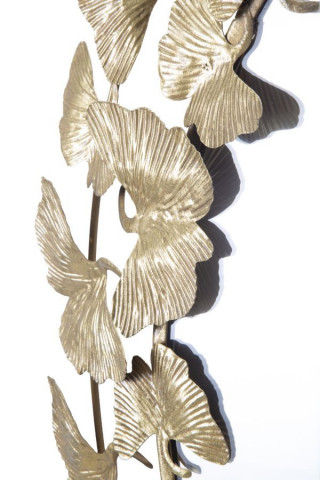 Oglinda decorativa aurie cu rama din metal, ∅ 87 cm, Glam Butterflies Mauro Ferretti - Img 2