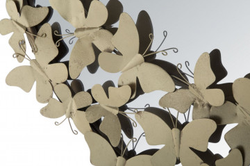 Oglinda decorativa aurie cu rama din metal, ∅ 91 cm, Glam Butterflies Mauro Ferretti - Img 2