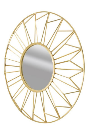 Oglinda decorativa aurie din metal si sticla, ø 107 cm, Ozih Mauro Ferreti - Img 3