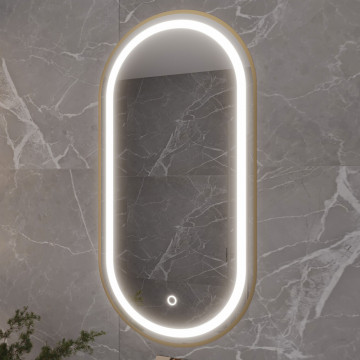 Oglinda ovala, iluminata, cu rama, 50x100x4 cm, Orandiu, Eltap - Img 3