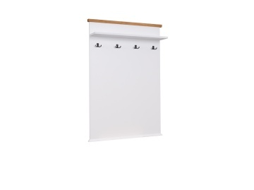 Panou cuier GALINEO 04 – 99x22x143.5 cm – Alb / Stejar natural