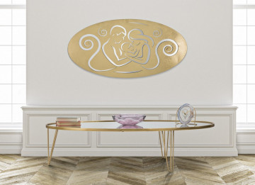 Panou decorativ auriu din metal, 120x2x60 cm, Nativity-A Mauro Ferretti - Img 5