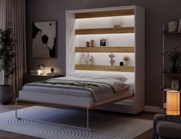 Pat rabatabil Devesto Vertical Wall 160 Artisan Eiche LED, 160x200 cm – Artisan Eiche - Img 10