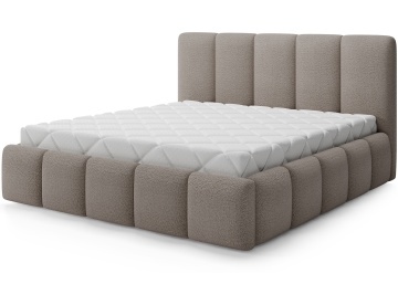 Pat tapițat Edvige, 160x200 cm cu somieră din lemn, mecanism de ridicare, ladă de depozitare – Royal 20 - Img 2
