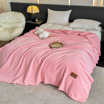 Pătură JoJo Home cu textură de cașmir artificial, 200x230 cm, roz, cu geantă, pcsh-07