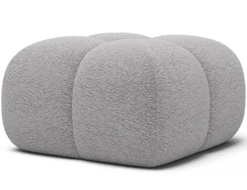 Puf Tapitat Covio 85x85x52 cm, gri Chenille – Kendell 03
