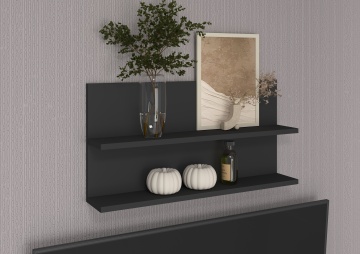 Raft Frazio – 80x15x40 cm – Negru – imagine comercială suplimentară