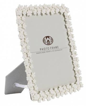 Rama foto alba din sticla si rasina, 25,5 x 2 x 30,5 cm, Filly Mauro Ferreti