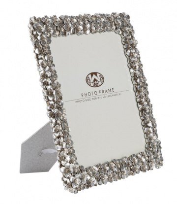 Rama foto argintie din sticla si rasina, 26,5 x 2 x 31,8 cm, Flolly Mauro Ferreti