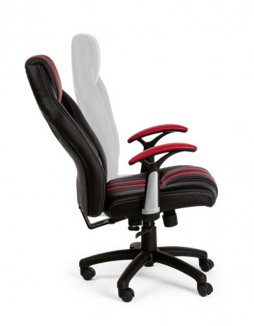 Scaun de birou ajustabil negru/rosu din piele ecologica si metal, Spider Bizzotto - Img 6