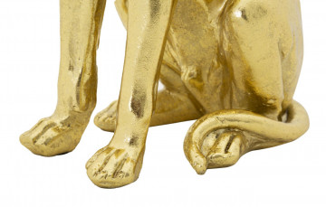Sculptura caine auriu din polirasina, 20x12,5x33 cm, Crowned Dog Mauro Ferretti - Img 5