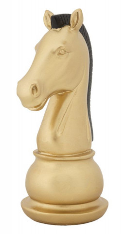 Sculptura cal de sah auriu din polirasina, 10,5x8,5x19 cm, Knight Mauro Ferretti - Img 5