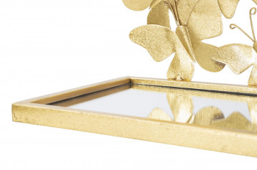 Set 2 noptiere cu oglinda aurii din metal, 43x19,2x16,5 cm, Butterflies Mauro Ferretti - Img 5