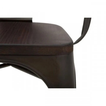 Set 2 scaune dining maro din lemn de pin si metal, 54 x 51 x 83 cm, Harlem Mauro Ferreti - Img 5