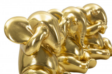 Set 3 statuete aurii din polirasina, ø 15,5 cm, Elephant Mauro Ferreti - Img 2