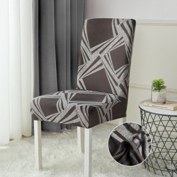 Set 6 huse elastice pentru scaun, poliester / spandex, maro inchis, HEJS-38