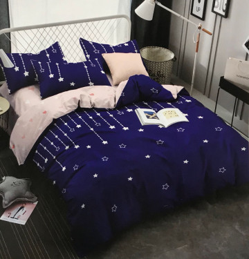 Set lenjerie de pat bumbac saten 100% Tiago | Hobby Home | alb & lila | floral | 6 piese | 2 persoane - Img 2