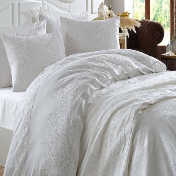 Set Lenjerie + Pike, Bumbac Satin, 7 Piese, Pat 2 Persoane, Duru – imagine secundară de catalog