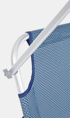 Sezlong albastru, pliabil, cu parasolar, din metal si textilena, Cross, Bizzotto - Img 6