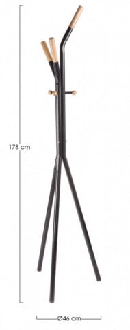 Stativ cuier negru din metal, ∅ 46 cm, Alain Bizzotto - Img 2