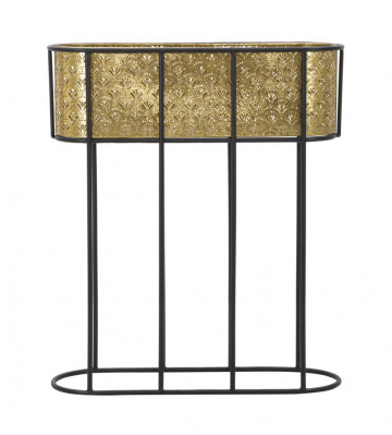 Suport pentru ghivece auriu/negru din metal, 60x20x70 cm, Oval Mauro Ferretti - Img 2